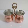 Porte-ustensiles de cuisine persan en cuivre traditionnel martelé