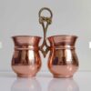 Porte-ustensiles de cuisine persan en cuivre traditionnel martelé