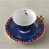 Ensemble de thé et café en porcelaine persane en bleu marine