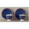 Ensemble de thé et café en porcelaine persane en bleu marine