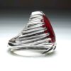 Bague en argent avec rubis persan pour hommes Pierre précieuse rouge