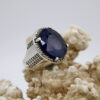 Bague en argent avec rubis persan faite à la main pour hommes