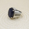 Bague en argent avec rubis persan faite à la main pour hommes