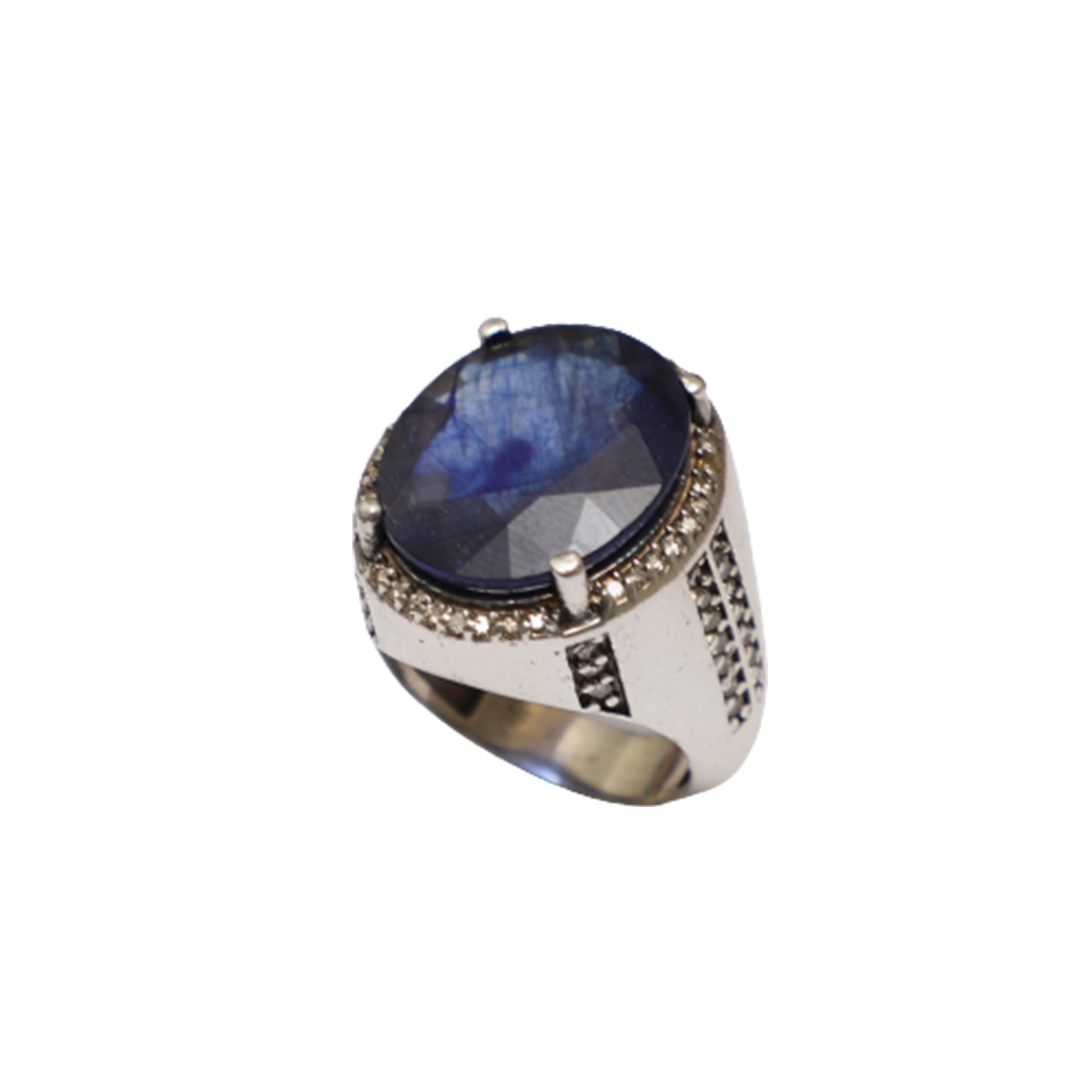Bague en argent avec rubis persan faite à la main pour hommes