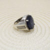 Bague en argent avec rubis persan faite à la main pour hommes