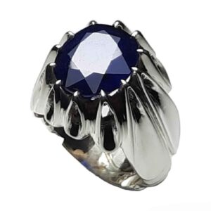 Bague en argent avec rubis persan faite à la main pour hommes Chic & Lux
