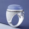 Bague en argent Aqeeq yéménite persane pour hommes