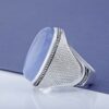 Bague en argent Aqeeq yéménite persane pour hommes