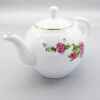 Théière de service en porcelaine avec design floral en blanc
