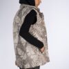 Veste matelassée pour femmes sans manches avec fermeture éclair et design de feuilles