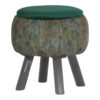 Pouf persan traditionnel avec pieds en bois en vert