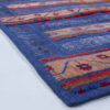 Tapis Persan Vintage Patchwork Noué à la Main Bleu