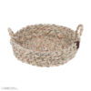 Panier en feuille de palmier tissé à la main avec poignée – Parfait pour l’organisation à la maison - Ensemble de 3
