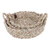 Panier en feuille de palmier tissé à la main avec poignée – Parfait pour l’organisation à la maison - Ensemble de 3