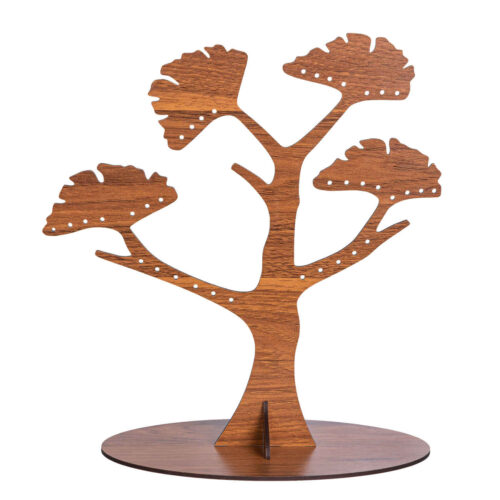 Porte-bijoux en bois et organisateur avec design arbre