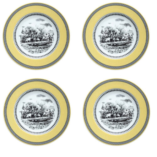 Service d’assiettes à dessert en porcelaine Zariniran – Design Village Lot de 4