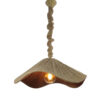 Suspension tissée fabriquée à la main – Lampe de plafond en chanvre à frangese et minimaliste