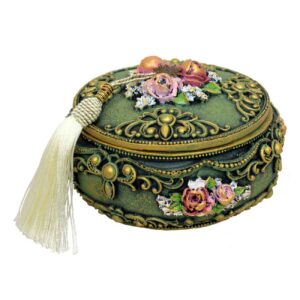 Charmante boîte à bijoux vintage avec design floral – Organisez vos trésors