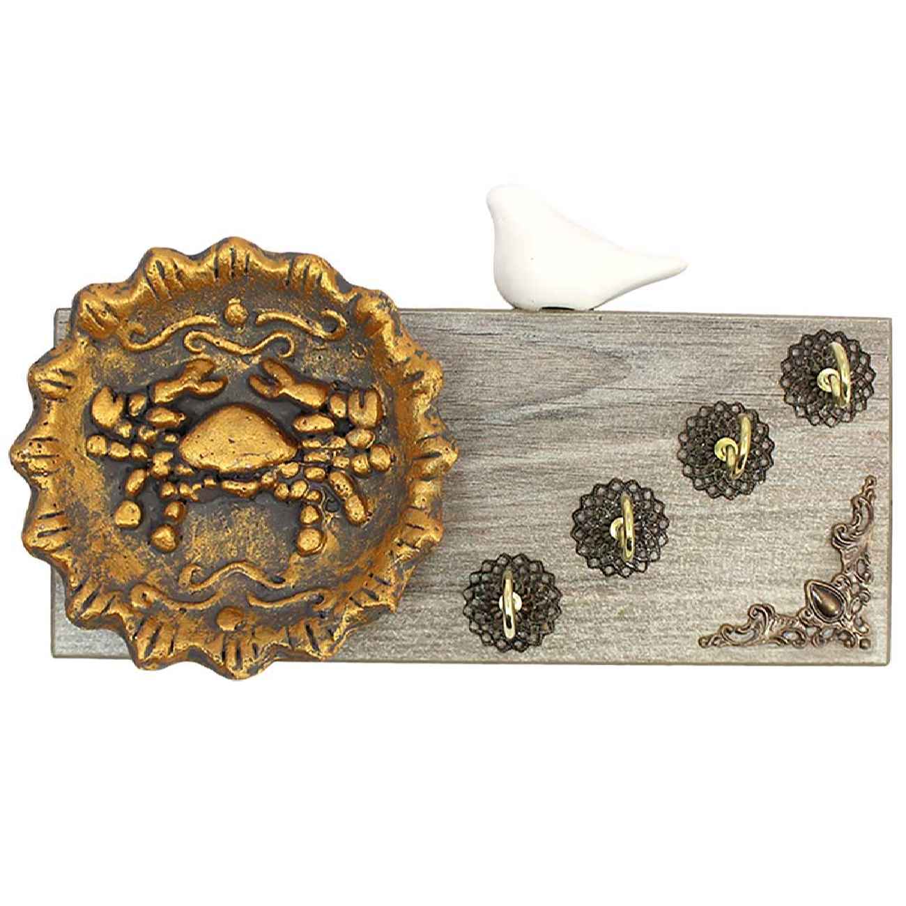 Porte-clés mural décoratif pour une clé organisée avec design de Grenade et Oiseau