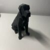 Figurine géométrique de chien assis cubisme - Sculpture cubiste moderne