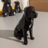 Figurine géométrique de chien assis cubisme - Sculpture cubiste moderne
