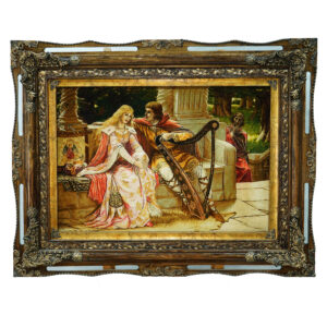Hand-Knotted Persian Pictorial Rug from Sardrud- Tristan and Isolde by Edmund Blair Leighton