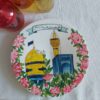 Plaque en poterie islamique faite à la main avec peinture acrylique – Décoration murale inspirée du sanctuaire de l'Imam Reza