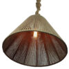 Suspension tissée fabriquée à la main – Lampe de plafond en chanvre à franges
