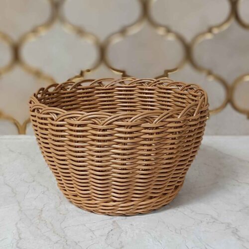 Panier en osier tissé à la main – Idéal pour les fruits avec style rustique en brun