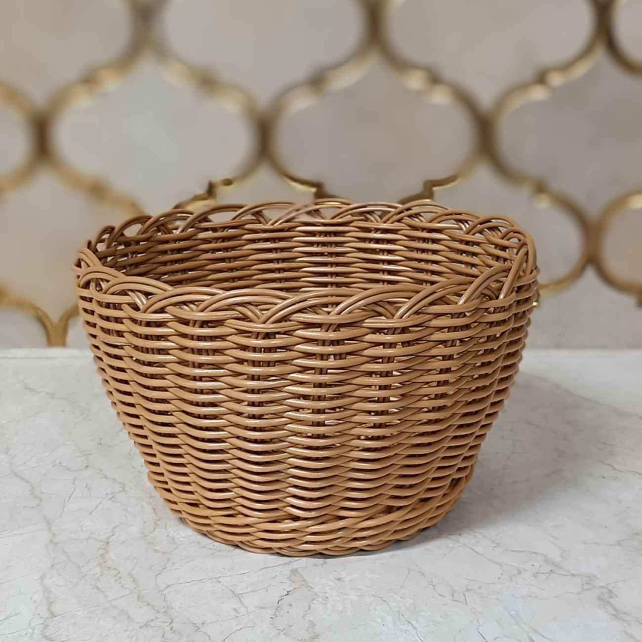 Panier en osier tissé à la main - Idéal pour les fruits avec style rustique en brun