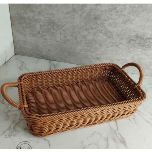 Panier en osier tissé à la main avec poignée – Mélange parfait de charme rustique