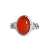 Bague en argent Islamique pour homme avec pierre Agate et design Ya Ali