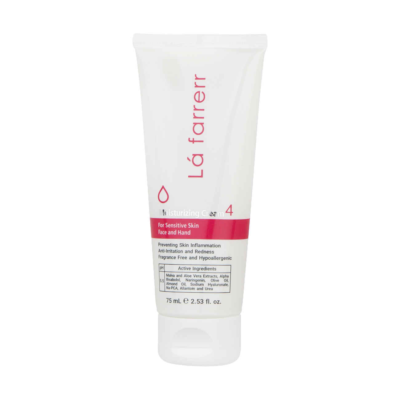 Crème Hydratante La Farrerr 4 pour Peau Sensible - Visage et Mains, Sans Parfum (pack de 2)