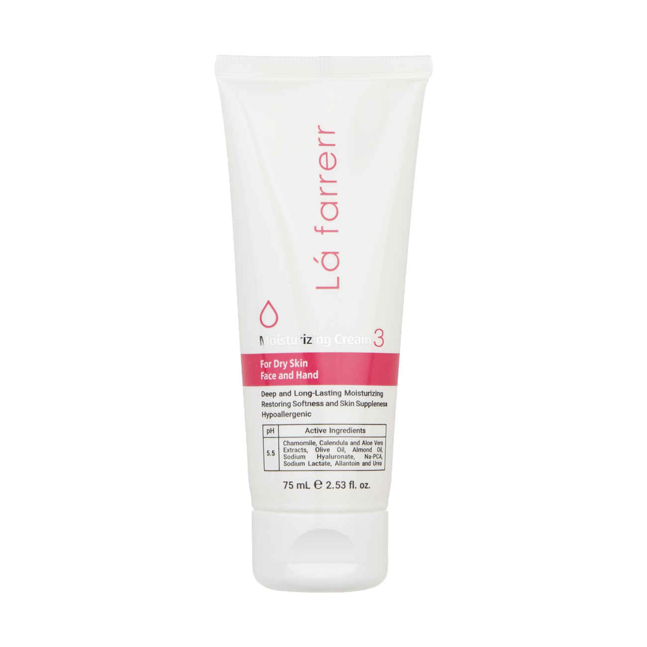 Crème Hydratante La Farrerr pour Peau Sèche - Visage et Mains, Hypoallergénique, 75 ml (pack de 2)