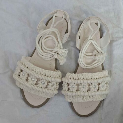 Sandales Macramé avec Design de Fleurs – Chaussures Artisanales pour l’Été