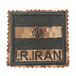 Insigne militaire – Émblème du drapeau iranien en camouflage numérique kaki