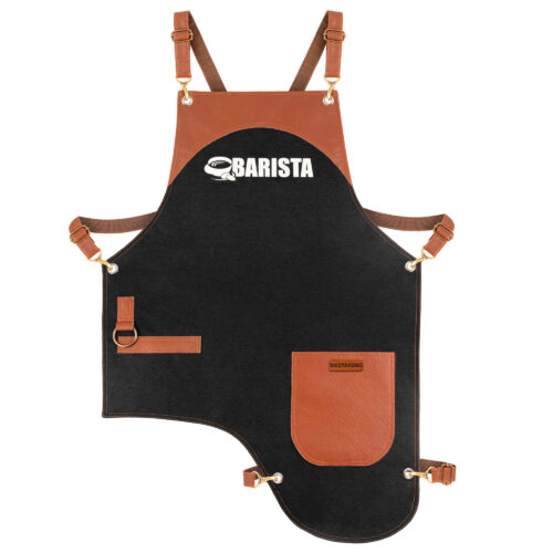 Tablier de barista moderne en denim – Élégant et stylé en noir