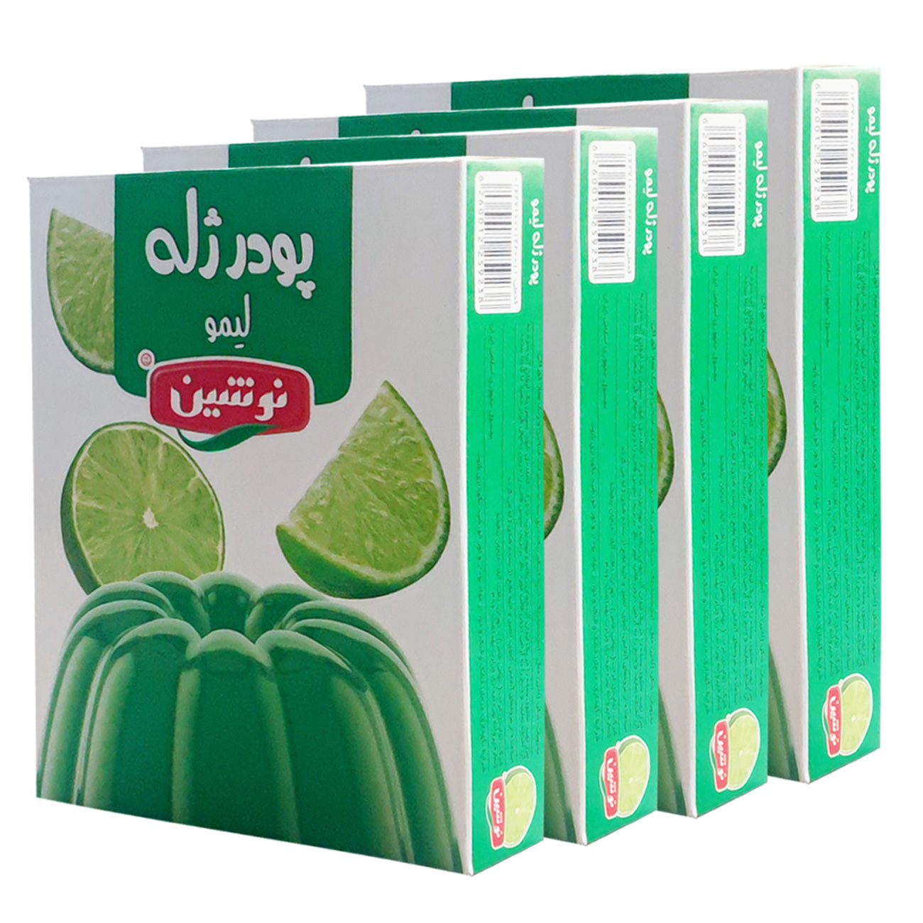 Pack de Poudre de Gelée Halal Assortie au Citron Vert Nooshin, 100 gr (x4)