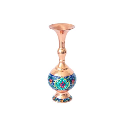 Vase décoratif en cuivre persan fait main avec design fleur de lotus