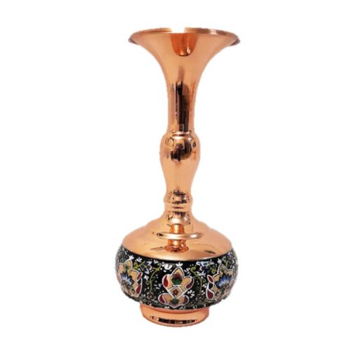 Vase décoratif en cuivre persan avec design floral adapté à la décoration intérieure