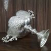 Bol décoratif en argent persan – Fait main et gravé avec une base sur pied