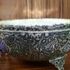 Bol décoratif en argent persan avec détails faits main – Idéal pour la décoration traditionnelle
