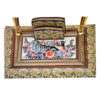 Porte-stylo en bois persan fait main pour bureau - Accessoire de bureau personnalisable