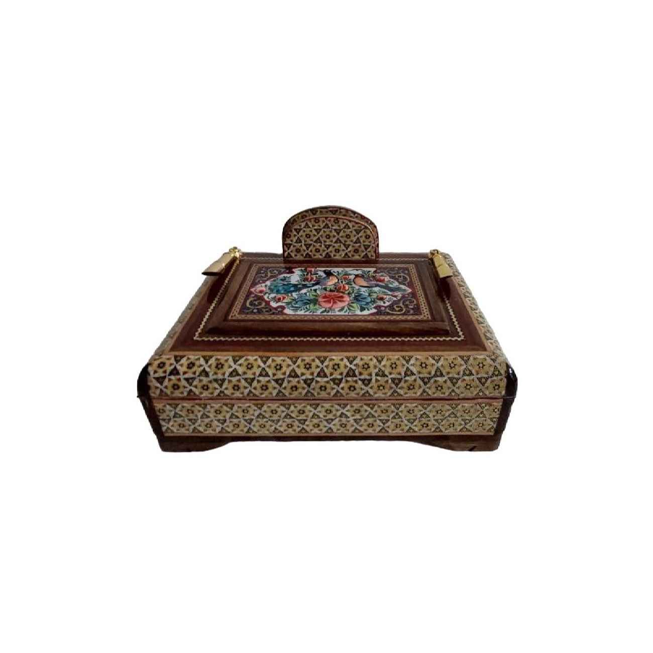 Porte-stylo en bois persan fait main pour bureau - Organisateur pour fournitures de bureau