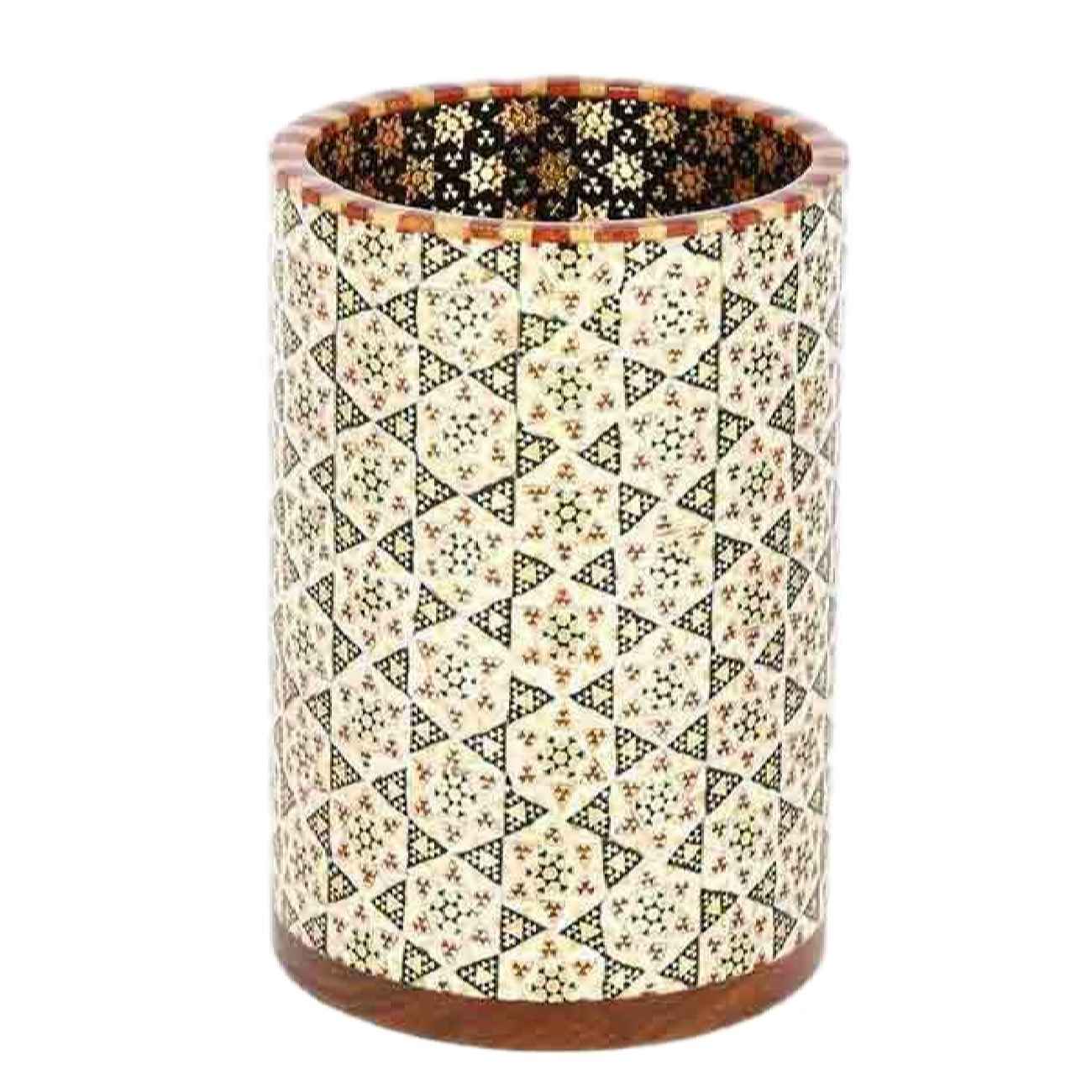 Porte-stylo en bois persan fait main avec Khatam Kari pour bureau