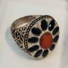 Bague en argent pour homme avec Agate et pierre saphir – Bijoux uniques