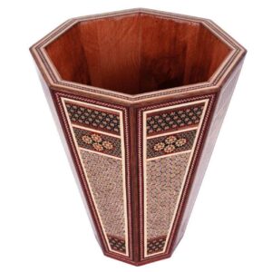 Corbeille à papier Khatamkari persane – Luxe artisanal pour votre intérieur