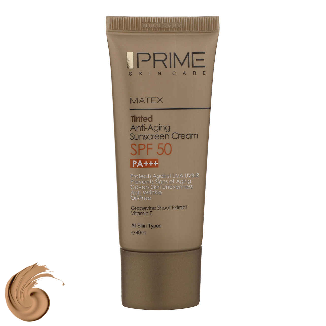 Prime SPF50 Crème Solaire Teintée Foncée - Anti-Rides pour Tous Types de Peaux (Lot de 2)