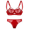 Ensemble soutien-gorge et culotte en dentelle rouge - Audacieux et beau - Lingerie romantique
