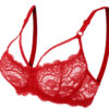 Ensemble soutien-gorge et culotte en dentelle rouge - Audacieux et beau - Lingerie romantique